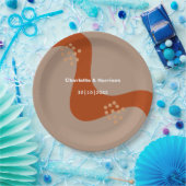 Terracotta Rust Modern Abstract huwelijk Papieren Bordje (Feest)