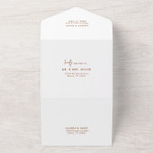 Terracotta Rust Modern Wedding Foto All In One Uitnodiging (Buitenkant)