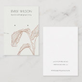 Terracotta Rust Palm Leafy Sketch Earring Ketting Visitekaartje (Voorkant / Achterkant)