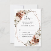Terracotta Rust Pampas Grass Rustic Boho Wedding RSVP Kaartje (Voorkant)