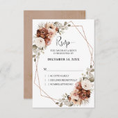 Terracotta Rust Pampas Grass Rustic Boho Wedding RSVP Kaartje (Voorkant / Achterkant)