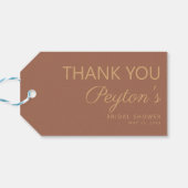 Terracotta Rust Vrijgezellenfeest Hartelijk dank Cadeaulabel (Achterkant Horizontaal)