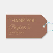 Terracotta Rust Vrijgezellenfeest Hartelijk dank Cadeaulabel (Voorkant (Horizontaal))