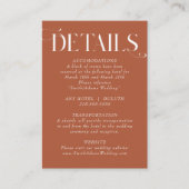 Terracotta Rust Wedding Details Enclosure Card Informatiekaartje (Voorkant)