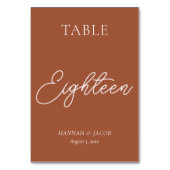 Terracotta Rust Wedding Eachteen Kaart (Achterkant)