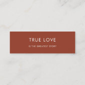 Terracotta | Rust Wedding Favor Mini Bladwijzer Ka Visitekaartje (Achterkant)