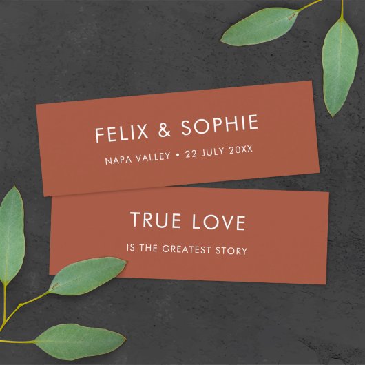 Terracotta | Rust Wedding Favor Mini Bladwijzer Ka Visitekaartje