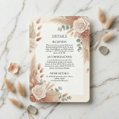Terracotta Rustic Bloem Boho Informatiekaartje