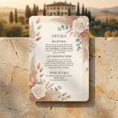 Terracotta Rustic Bloem Boho Informatiekaartje