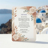 Terracotta Rustic Bloem Boho Informatiekaartje