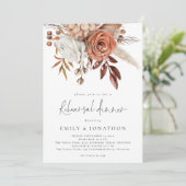 Terracotta Rustic Bloemen QR Code Oefenavondeten Kaart (Staand voorkant)