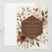Terracotta Rustic Bloom Wedding Kaart (Voorkant / Achterkant)