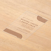 Terracotta Rustic Boho Arched Modern Wedding Acryl Uitnodigingen (Laagn)