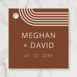 Terracotta Rustic Boho Arched Modern Wedding Bedankjes Labels