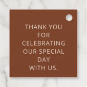 Terracotta Rustic Boho Arched Modern Wedding Bedankjes Labels (Achterkant)