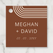 Terracotta Rustic Boho Arched Modern Wedding Bedankjes Labels (Voorkant)