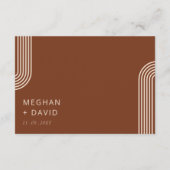 Terracotta Rustic Boho Arched Modern Wedding Informatiekaartje (Achterkant)