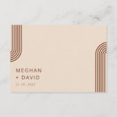 Terracotta Rustic Boho Arched Modern Wedding Informatiekaartje (Achterkant)