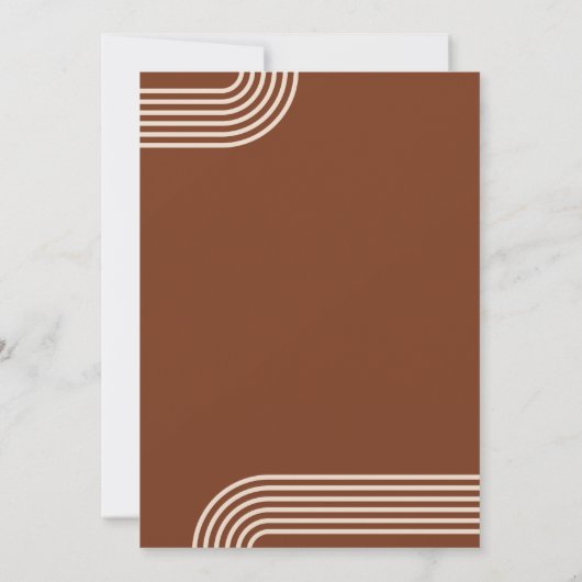 Terracotta Rustic Boho Arched Modern Wedding Kaart (Achterkant)