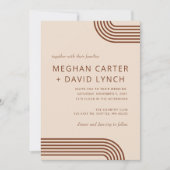 Terracotta Rustic Boho Arched Modern Wedding Kaart (Voorkant)