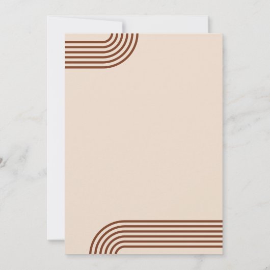 Terracotta Rustic Boho Arched Modern Wedding Kaart (Achterkant)