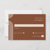 Terracotta Rustic Boho Arched Modern Wedding RSVP Kaartje (Voorkant)
