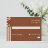 Terracotta Rustic Boho Arched Modern Wedding RSVP Kaartje (Staand voorkant)