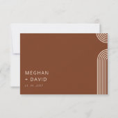 Terracotta Rustic Boho Arched Modern Wedding RSVP Kaartje (Achterkant)