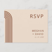 Terracotta Rustic Boho Arched Modern Wedding Uitnodiging Briefkaart (Voorkant)