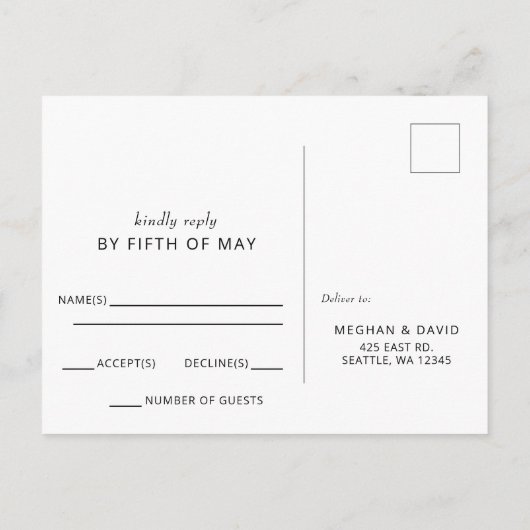 Terracotta Rustic Boho Arched Modern Wedding Uitnodiging Briefkaart (Achterkant)