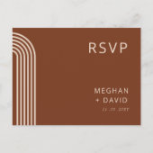 Terracotta Rustic Boho Arched Modern Wedding Uitnodiging Briefkaart (Voorkant)