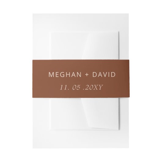 Terracotta Rustic Boho Arched Modern Wedding Uitnodigingen Wikkel (Voorkant Voorbeeld)