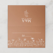 Terracotta Rustic Boho Wildflower Place Car Plaatskaartje (Buitenkant ongevouwen)