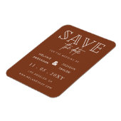 Terracotta Rustic Burnt Oranje Boho Save the Date Magneet (Linkerzijde)