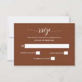 Terracotta Rustic Burnt Oranje Modern Wedding RSVP Kaartje (Voorkant)