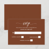 Terracotta Rustic Burnt Oranje Modern Wedding RSVP Kaartje (Voorkant / Achterkant)