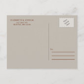 Terracotta Rustic Burnt Oranje sparen de datum Aankondigingskaart (Achterkant)