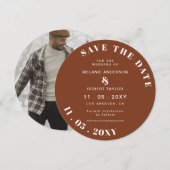 Terracotta Rustic Burnt Sinaasappel Boho Foto spar Save The Date (Voorkant / Achterkant)