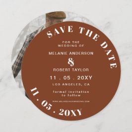 Terracotta Rustic Burnt Sinaasappel Boho Foto spar Save The Date