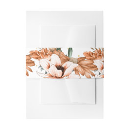 Terracotta Rustic Floral Gold Elegant Chic Uitnodigingen Wikkel