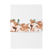 Terracotta Rustic Floral Gold Elegant Chic Uitnodigingen Wikkel (Achterkant Voorbeeld)