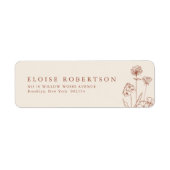 Terracotta Rustic Floral Herfst Wildflower Adres Etiket (Voorkant)