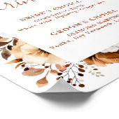 Terracotta Rustic Floral Signature Drinken Sign Poster (Hoek)