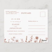 Terracotta Rustic Herfst Wildflower Bewaar de datu Briefkaart (Achterkant)