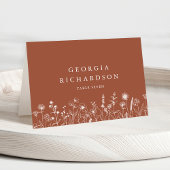 Terracotta Rustic Herfst Wildflower Place Card Kaart