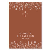 Terracotta Rustic Herfst Wildflower Place Card Kaart (Voorkant)