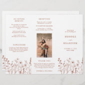 Terracotta Rustic Herfst Wildflower Wedding Progra (Voorkant / Achterkant)