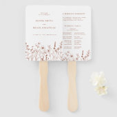 Terracotta Rustic Herfst Wildflower Wedding Progra Handwaaier (Voorkant en achterkant)