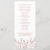 Terracotta Rustic Herfst Wildflower Wedding Progra Programmakaart (Achterkant)