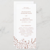 Terracotta Rustic Herfst Wildflower Wedding Progra Programmakaart (Voorkant / Achterkant)